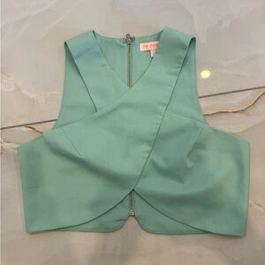 re:named Mint Green Wrap Crop Top